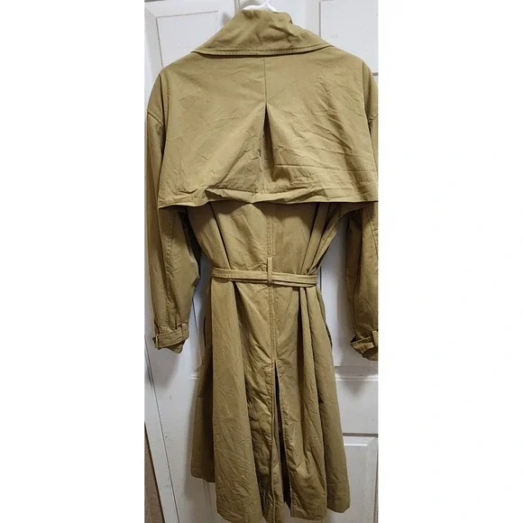 Nili Lotan Women's XL Classic Tan Double Breasted Belted Trench Coat Luxury Chic - Picture 3 of 8